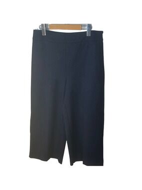 Melanie Lyne Navy Wide-Leg Cropped Dress Pants Size 8